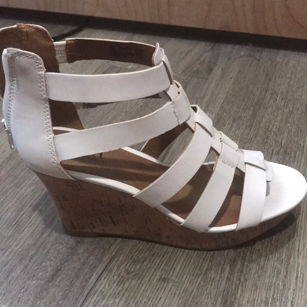 White Wedge Sandals